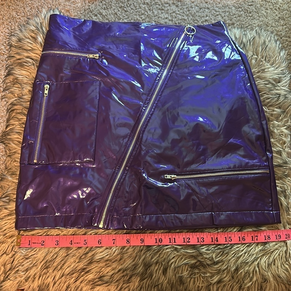 VER LUISANT MOTO PU MINI SKIRT L PURPLE - Picture 11 of 12